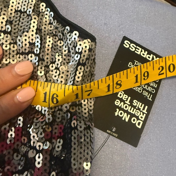 NWT Express Black and Silver Sequin Sheath Mini Dress - Picture 6 of 9